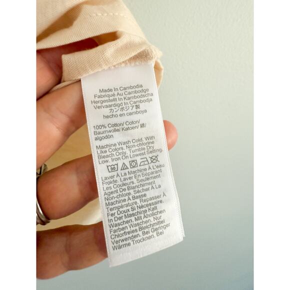 J Crew Factory | NWT Short-sleeve vintage cotton Vneck tee Caribbean Sand } Sz M - Picture 5 of 7